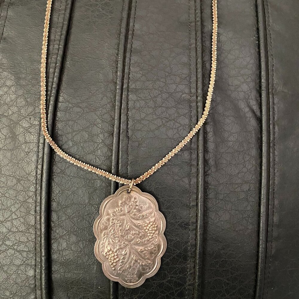Vintage Towle 925 Sterling Silver Ornament Pendant Necklace on Sterling Chain
